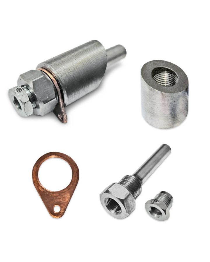 Гильза защитная l60 d6 резьба g1/4 с бобышкой и медной прокладкой